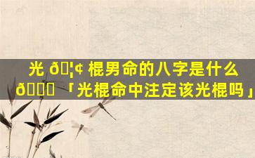 光 🦢 棍男命的八字是什么 💐 「光棍命中注定该光棍吗」